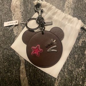 Coach Brown Star Bear Keychain